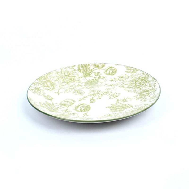 Vajilla Elizabeth Cerámica Diseño Floral Verde 16 Pzs