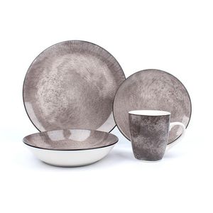 Vajilla Armonía Cerámica Gris 16 Pzs