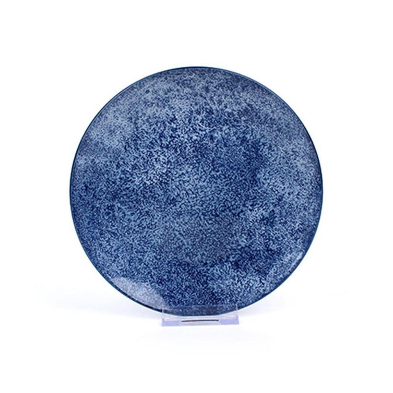 Vajilla Armonía Cerámica Azul Estilo Marmolado 16 Pzs
