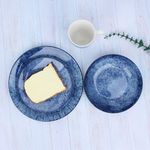 Vajilla Armonía Cerámica Azul Estilo Marmolado 16 Pzs