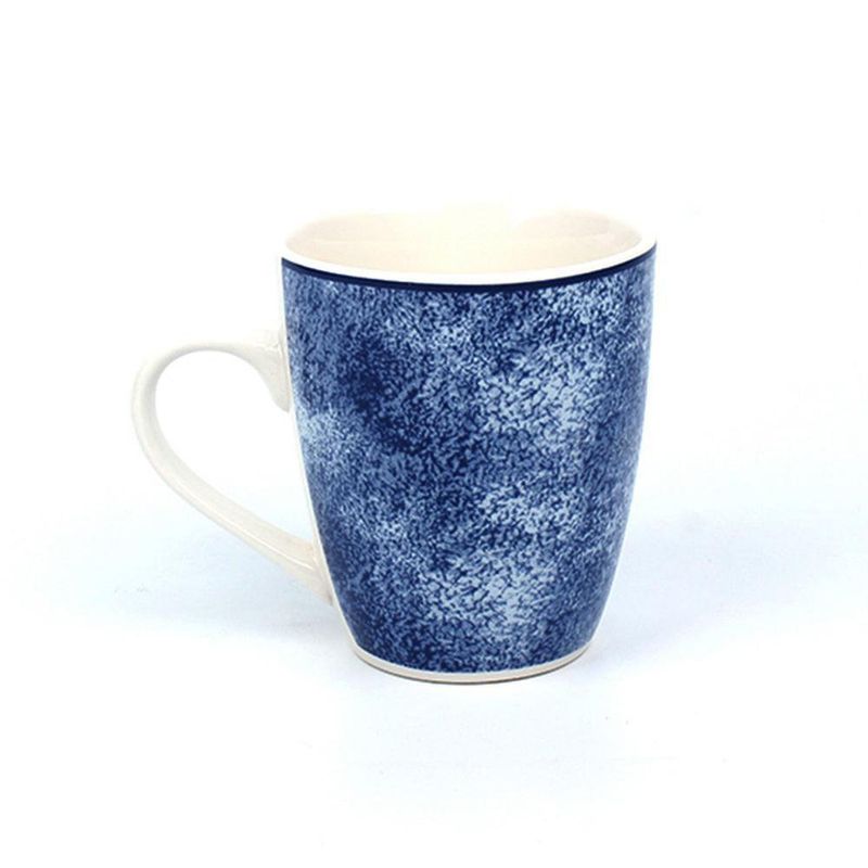 Vajilla Armonía Cerámica Azul Estilo Marmolado 16 Pzs