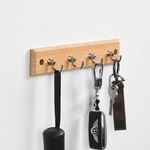 Gancho Atornillable de Madera con 4 Colgadores