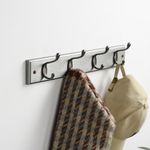 Gancho Atornillable Plateado con 4 Ganchos Metálico