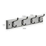 Gancho Atornillable Plateado con 4 Ganchos Metálico