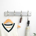 Gancho Atornillable Plateado con 4 Ganchos Metálico