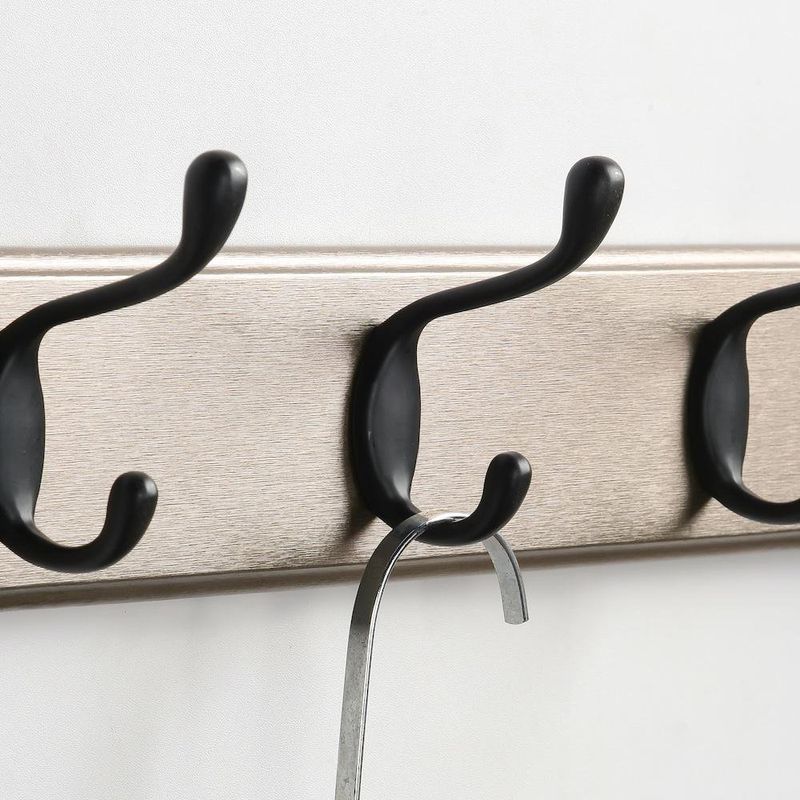 Gancho Atornillable Plateado con 4 Ganchos Metálico