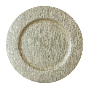 Plato Redondo Base Decorativo Plateado