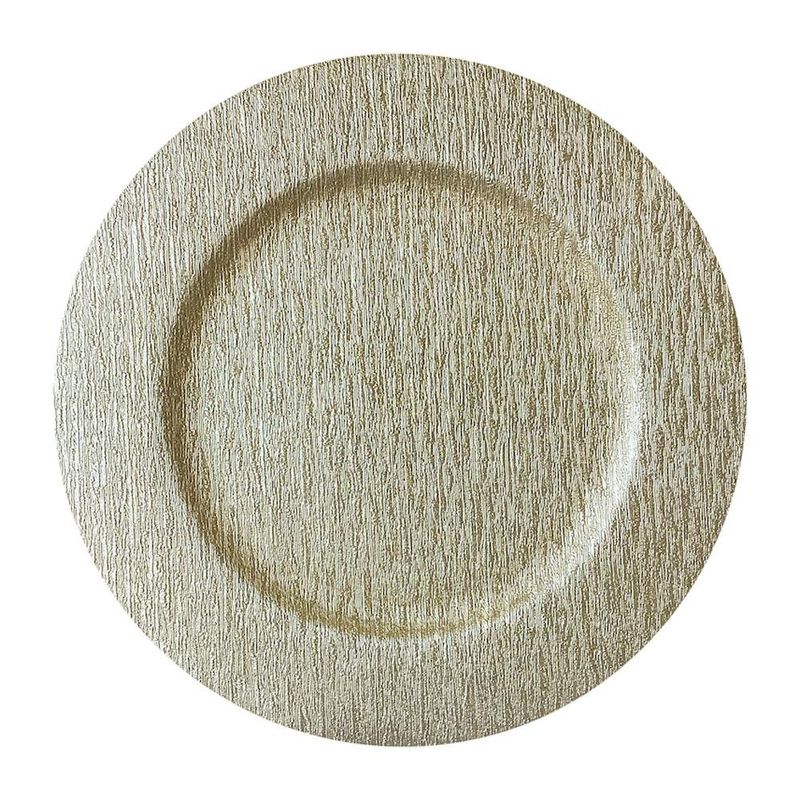 Plato Redondo Base Decorativo Plateado