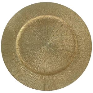 Plato Base Dorado con Textura Brillante