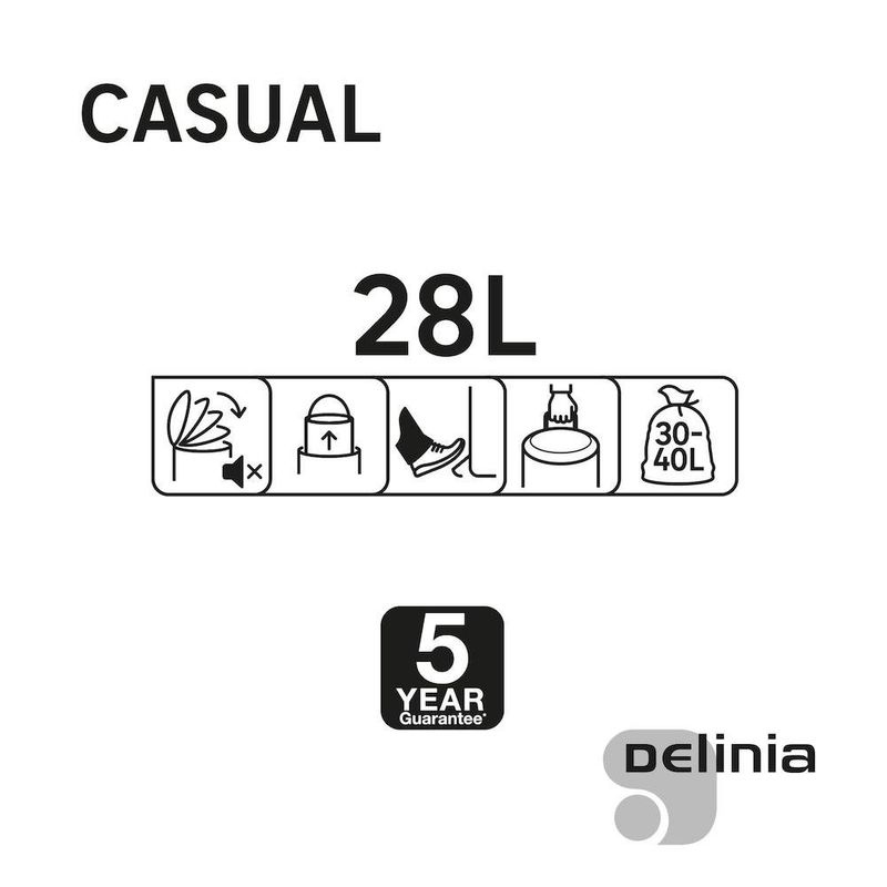 Basurero Soft Closing Gris Mate 28 L