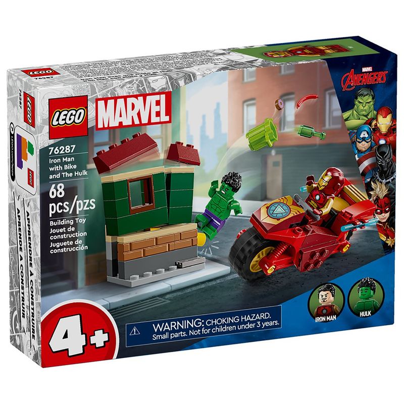Iron Man con Moto y Hulk 68 Pzas Lego Marvel