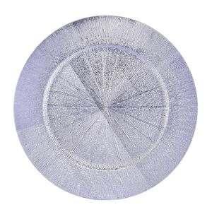 Plato Base Plateado con Textura Brillante