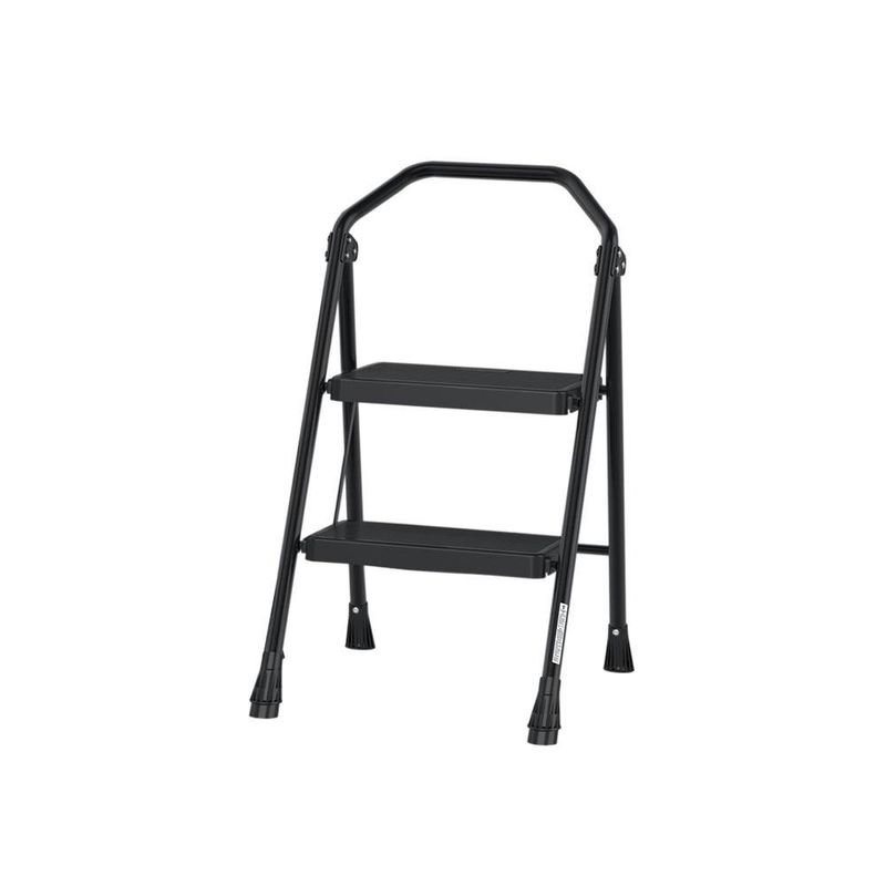Escalera Tubular  Plegable de 2 Escalones Negro
