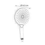 Cabeza De Ducha Redonda Cromado Con Blanco 3 Funciones - Sensea