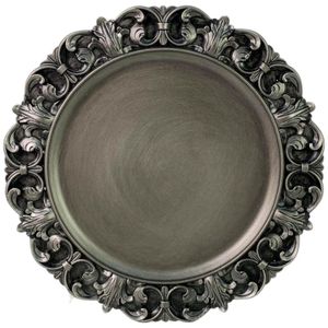 Plato Base con Borde Gris