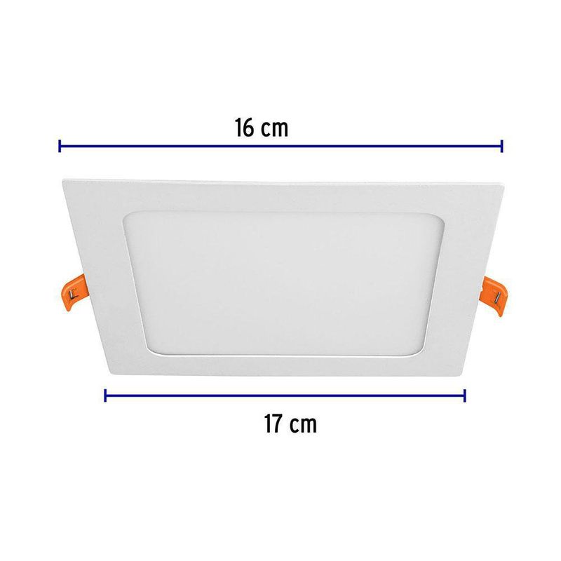 Lámpara LED Cuadrada Empotrable Luz Cálida 12 W - Volteck