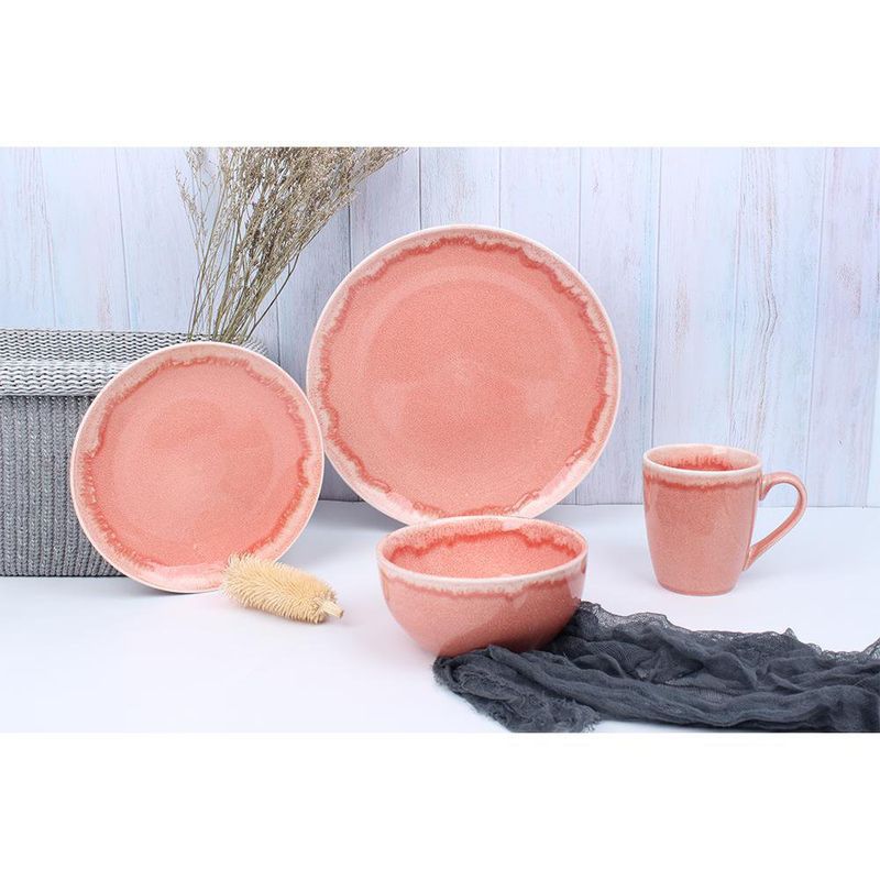 Vajilla Cerámica Andina Rosa 16 Pzs