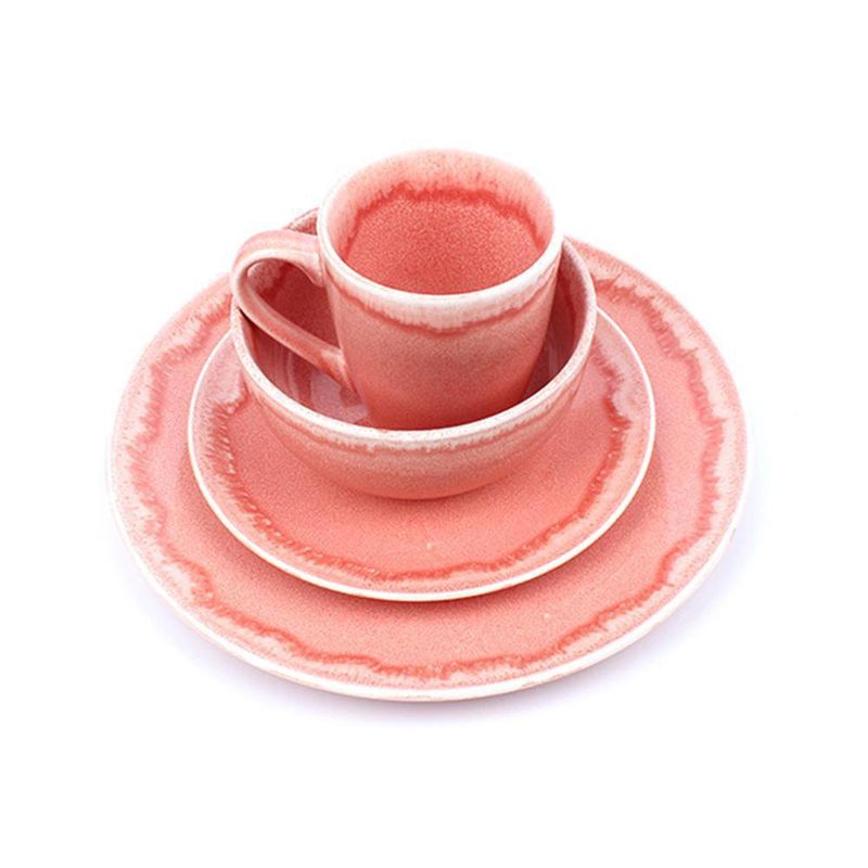 Vajilla Cerámica Andina Rosa 16 Pzs