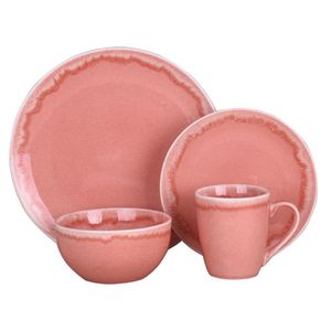 Vajilla Cerámica Andina Rosa 16 Pzs