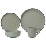 Vajilla de Cerámica Gris con Borde Negro 16 Piezas