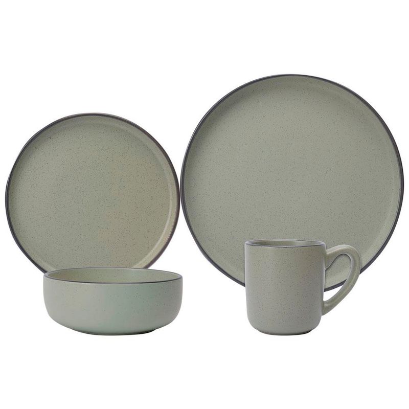 Vajilla de Cerámica Gris con Borde Negro 16 Piezas