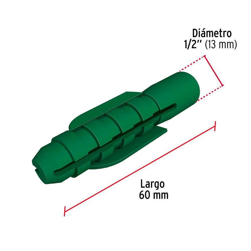 Bolsa de 50 Tarugos Plásticos de 1/2 Plg - Fiero