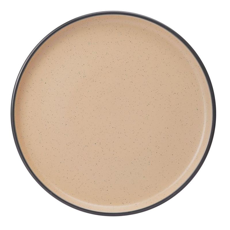 Vajilla de Cerámica Color Crema con Borde Negro 16 Piezas