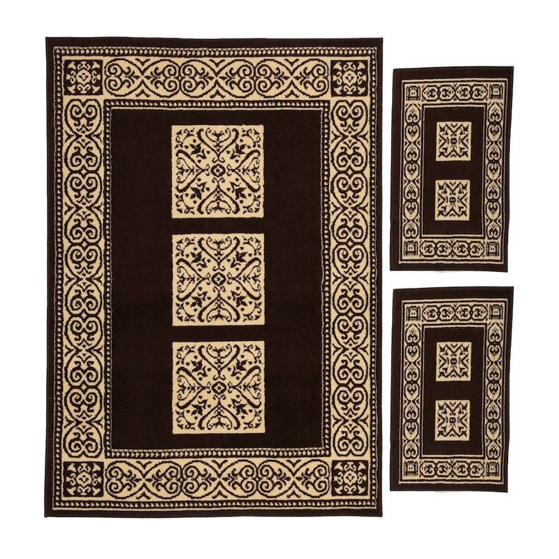 Combo 3 Alfombras Decorativas Café