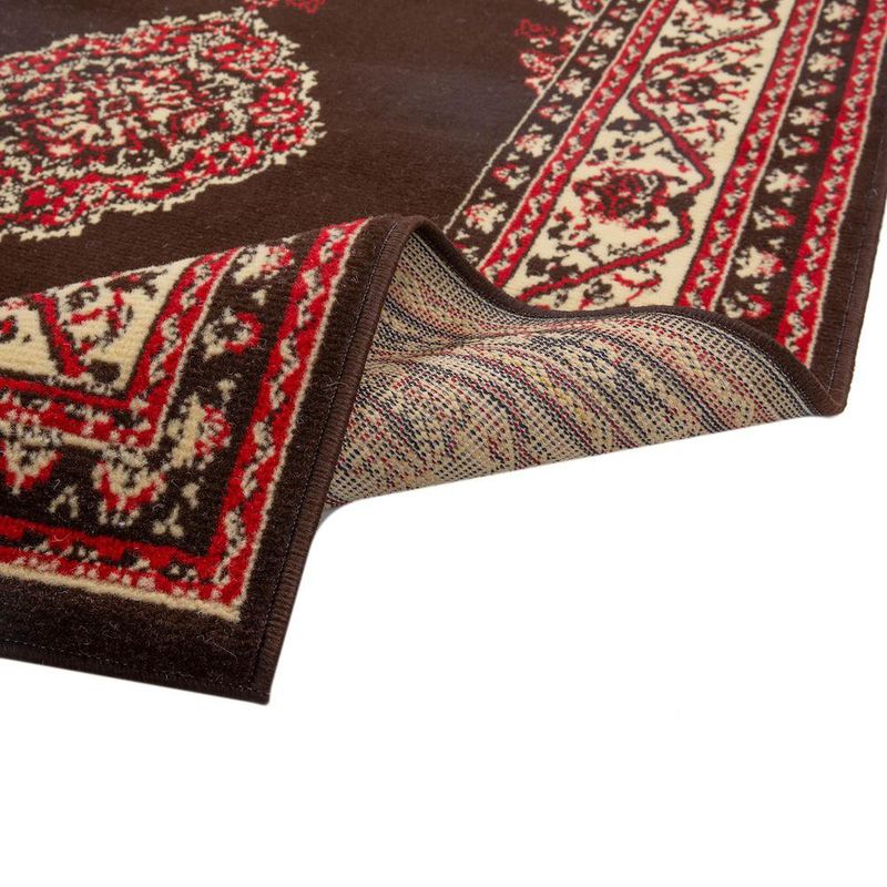 Combo Alfombra Café Oscuro Decorativo