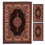 Combo Alfombra Café Oscuro Decorativo
