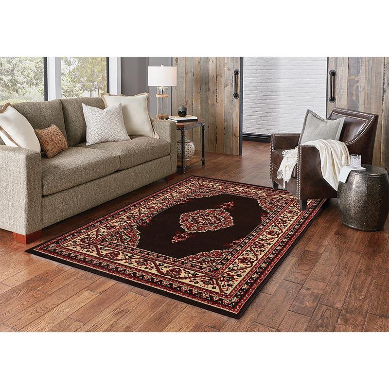 Combo Alfombra Café Oscuro Decorativo