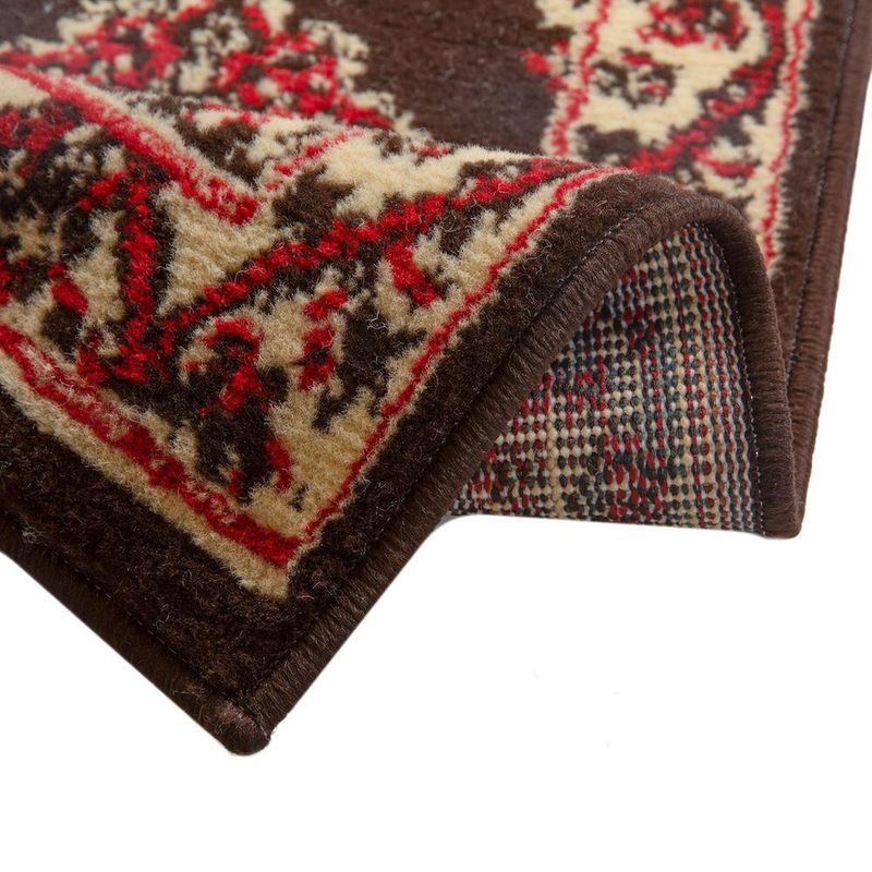 Combo Alfombra Café Oscuro Decorativo