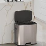 Basurero de Acero Inoxidable con Doble Compartimento y Pedal