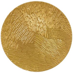 Plato Base con Textura Decorativa Dorada
