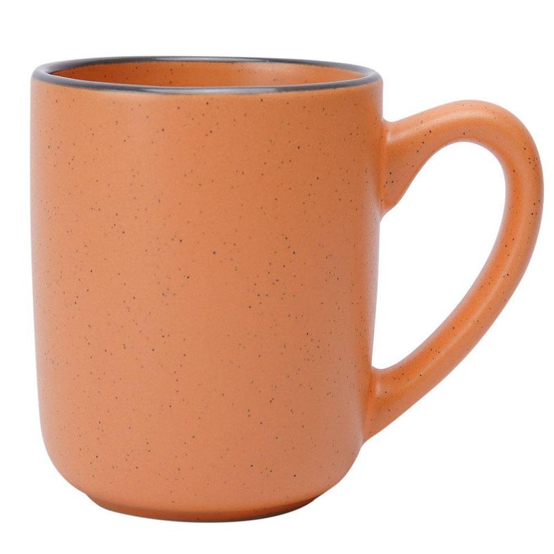 Vajilla de Cerámica Naranja con Borde Negro 16 Piezas