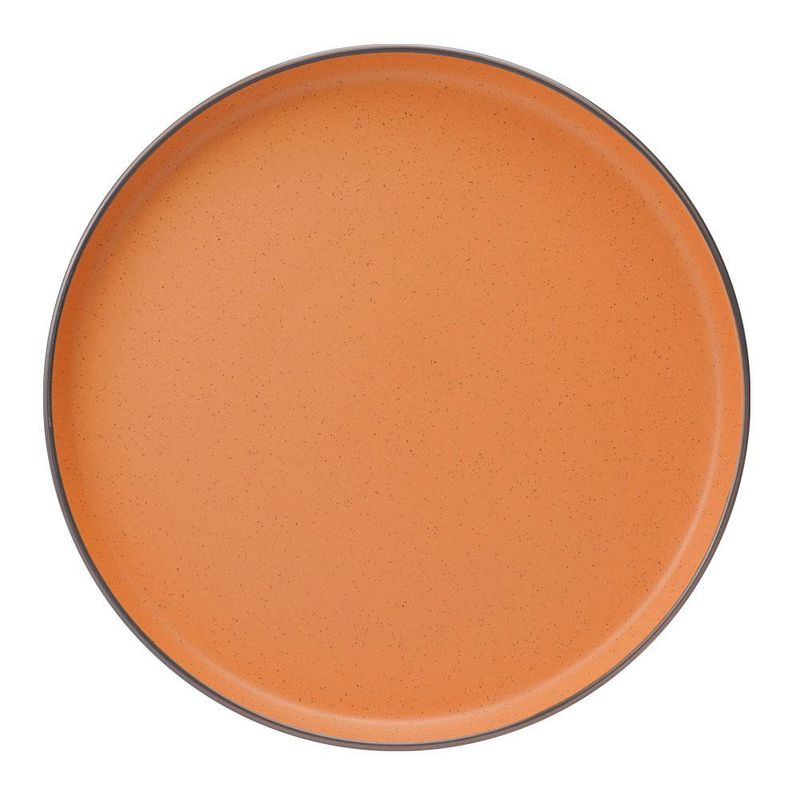 Vajilla de Cerámica Naranja con Borde Negro 16 Piezas