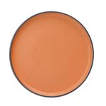 Vajilla de Cerámica Naranja con Borde Negro 16 Piezas