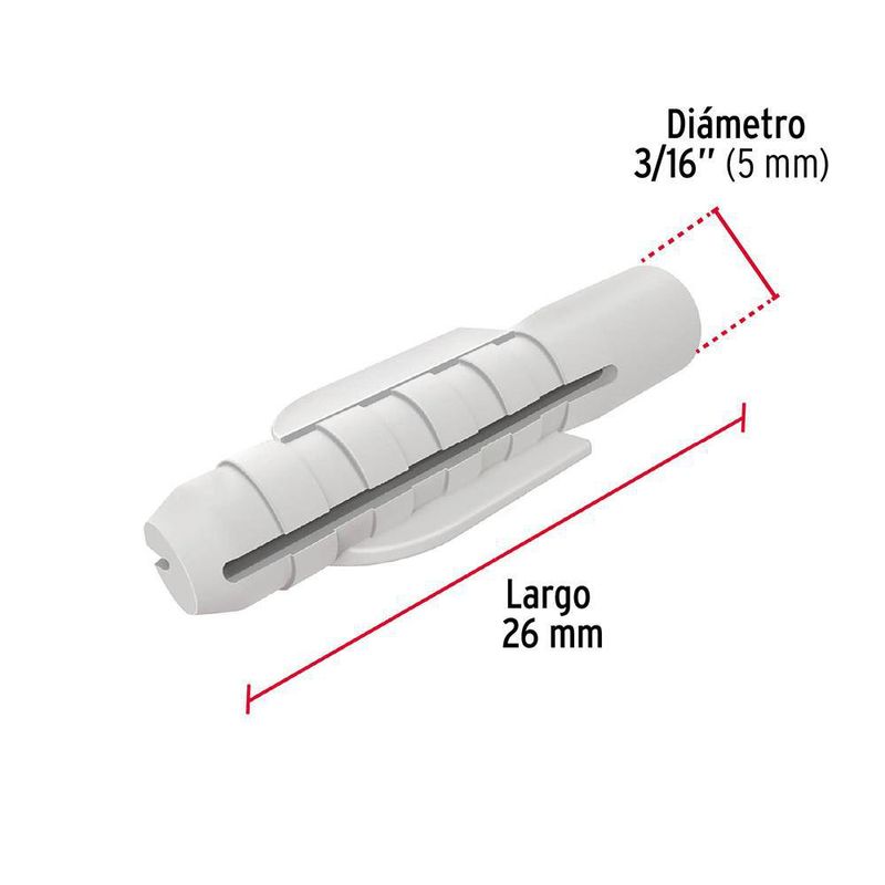 Bolsa de 50 Tarugos Plásticos de 3/16 Plg - Fiero