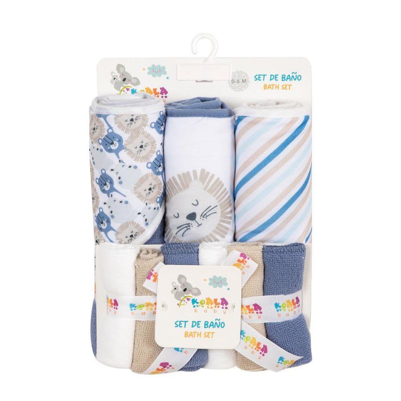 Toalla con Capucha y Paños Azul