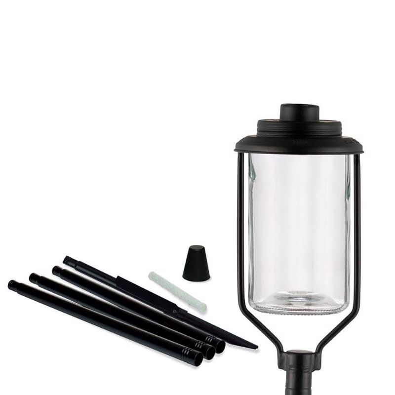 Antorcha Exterior Convertible de Vidrio y Metal 65 Plg