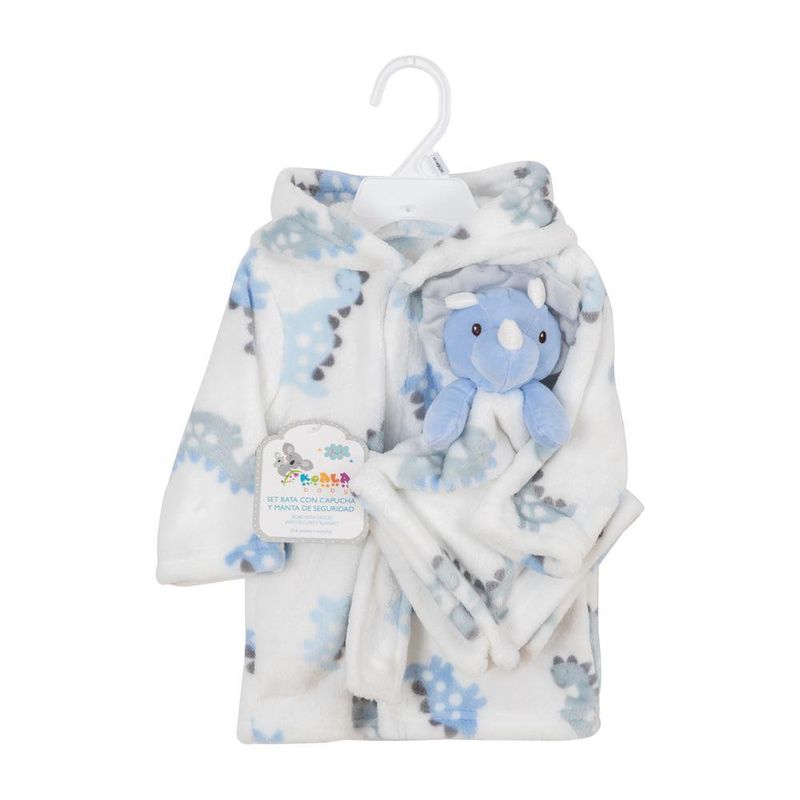 Set con Bata de Capucha, Manta y Peluche de Dinosaurio