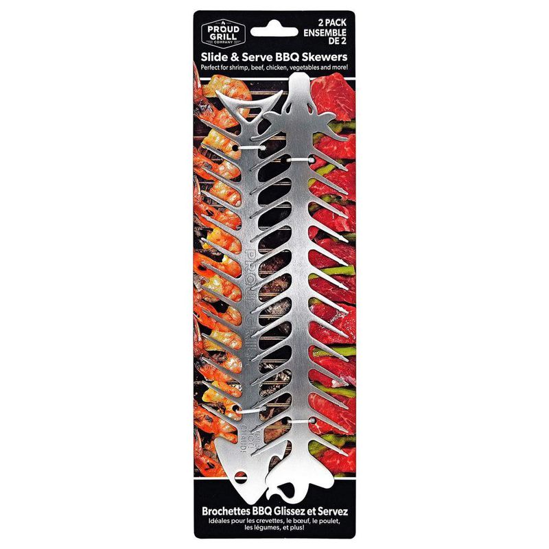 Pinchos para Barbacoa de Acero Inoxidable Proud Grill Slide & Serve