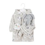 Bata de Franela con Elefante Gris