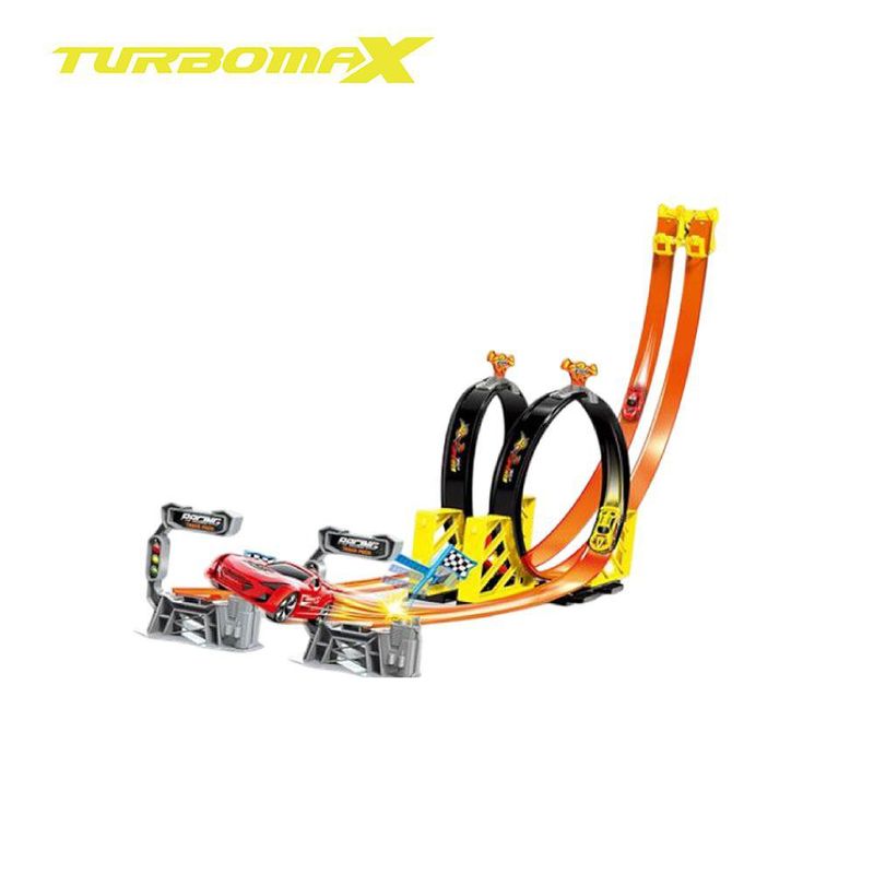 Pista de Carreras con 2 Vehículos y Doble Loop