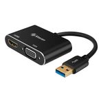 Adaptador USB 3.0 A HDMI - VGA Color Negro
