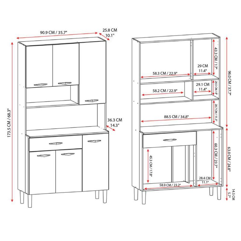 Mueble Organizador de Cocina con Alacena Beige