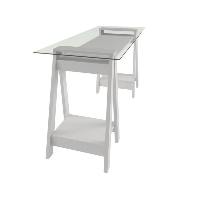 Escritorio Blanco con Cubierta de Cristal