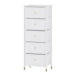 Organizador con 5 Gaveta Cuero Blanco