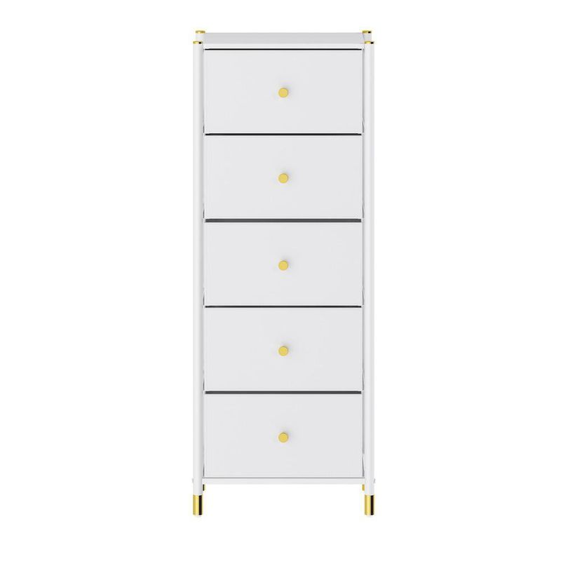 Organizador con 5 Gaveta Cuero Blanco