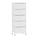 Organizador con 5 Gaveta Cuero Blanco
